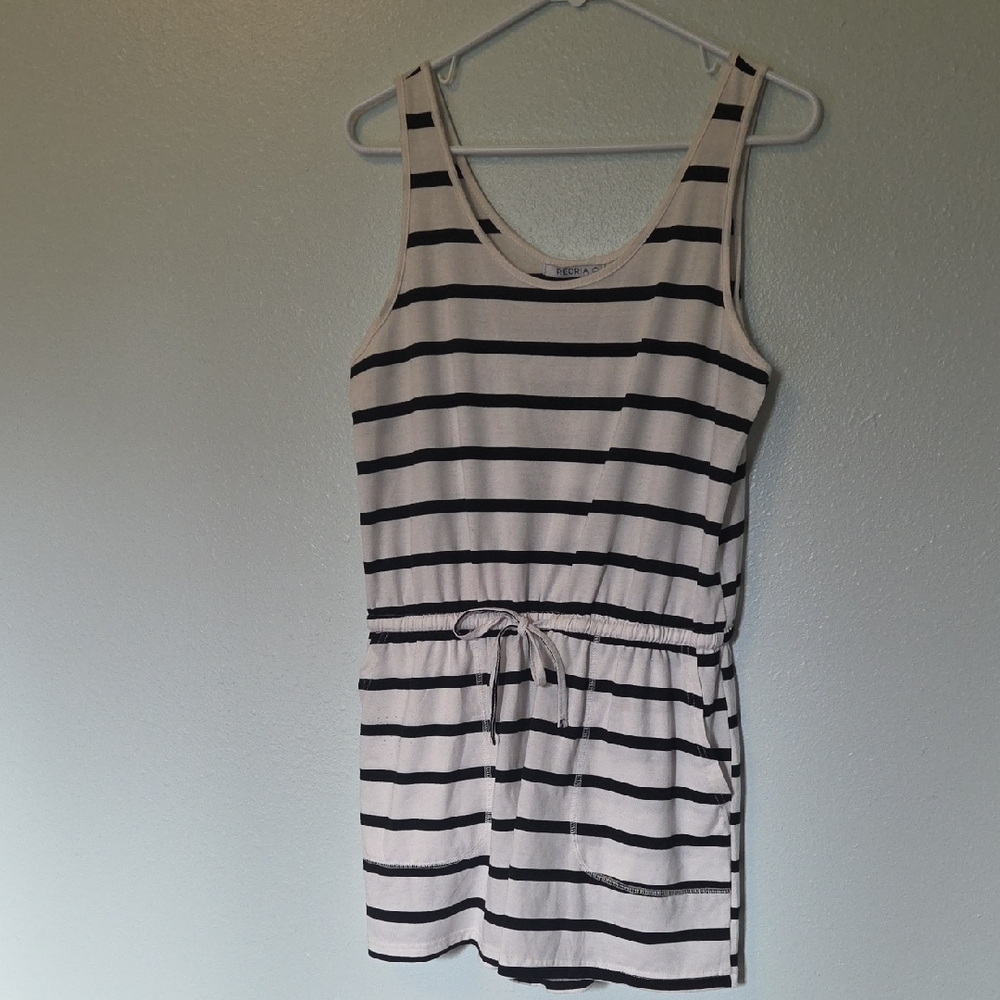 Striped Shorts Romper Size L.